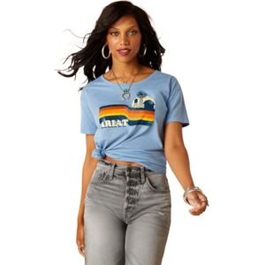 Ariat Women's Acres Short Sleeve T-Shirt Size Large - Light‎ Blue Heather